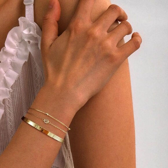 🆕 Yatumery Chain of Various Types Bracelet Women Gold Waterproof Jewelry Gift - Picture 2 of 7